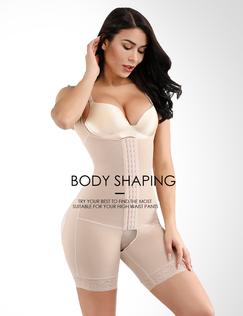 2000 HEXIN Women High Waist Tummy Control Shapewear Bodysuit with Underbust Feature