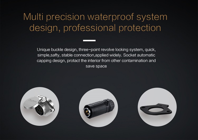CNLINKO Waterproof Jack Shields E Bike Battery Power 3 Pole Connector Male 3 Pin Female 5 Pin Male and Female
