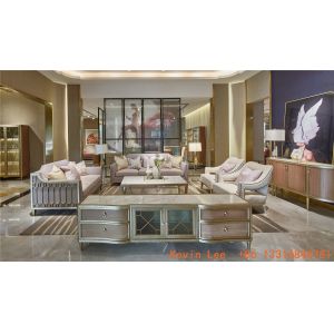 China Light luxury living room sofa set furniture design by hand work Stainless steel frame with high end upholstery chairs on sale China Light luxury living room sofa set furniture design by hand work Stainless steel frame with high end upholstery chairs on sale