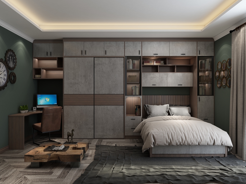 Modern Bedroom Set with 2 Door Wardrobe Almari Furniture Customizable and Modern OEM ODM