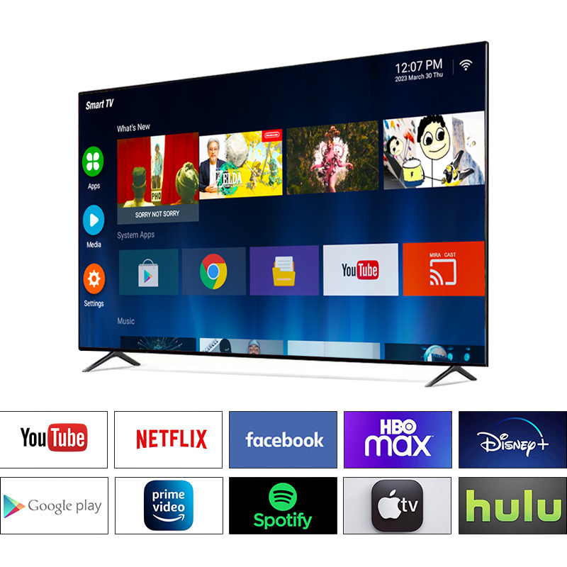 Hotels 50 Inch Frameless TV Ultrathin Thickness Google Television HIFI Speaker