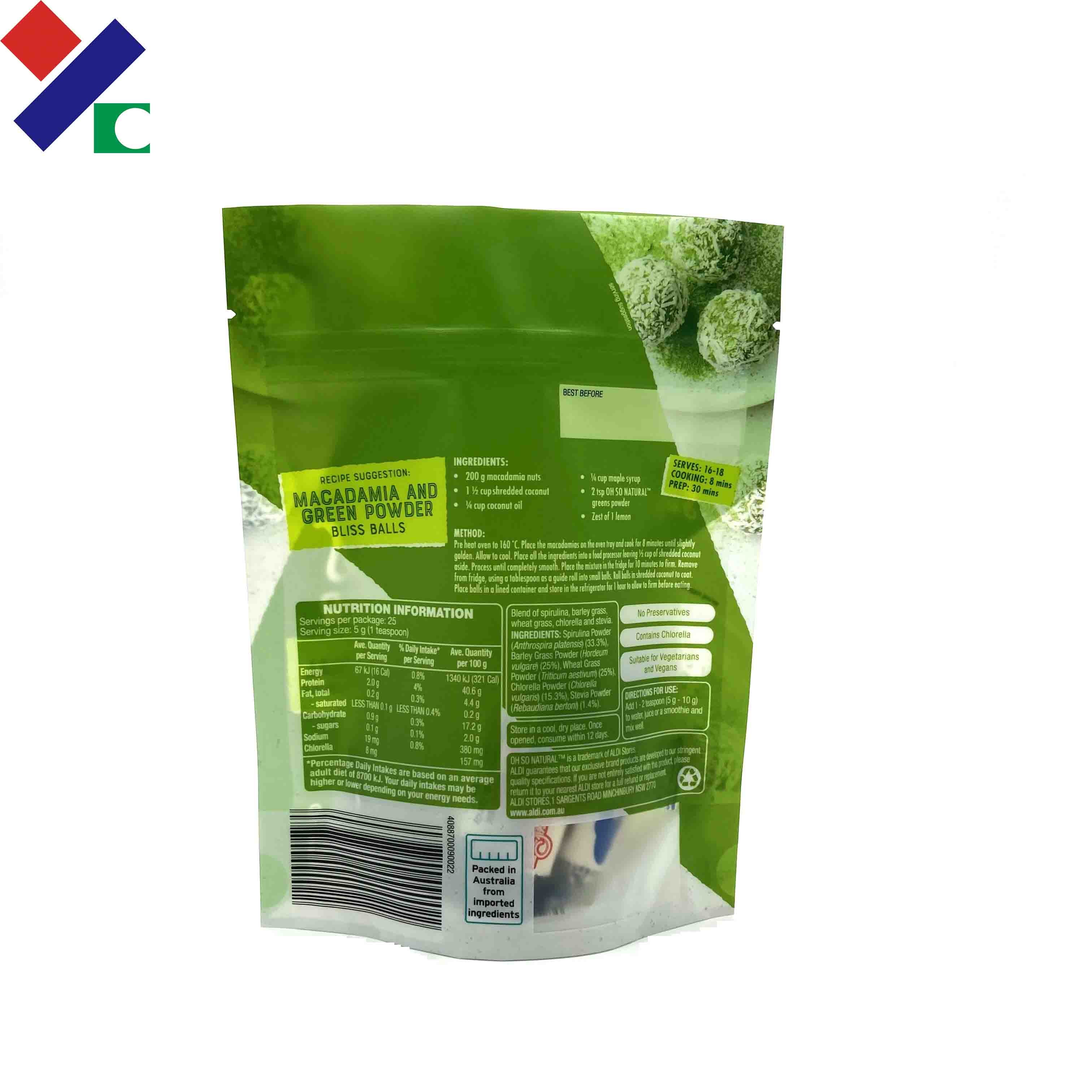 YC Clear Plastic Stand Up Zipper Pouch Custom Printed CPST For Snack Nuts