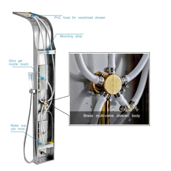 Hotel ODM 304SUS Shower Panel Faucets With Led Light