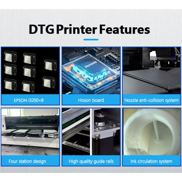 High Resolution DTG Printing Machine Featuring Eight Micro Piezo Printheads