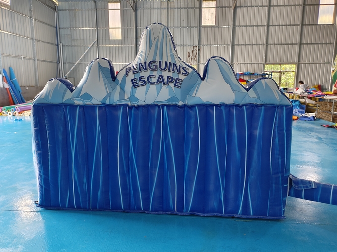 Commercial Inflatable Sport Game Penguins Cartoon Figure Inflatable Obstacle Course Escape Game For Event