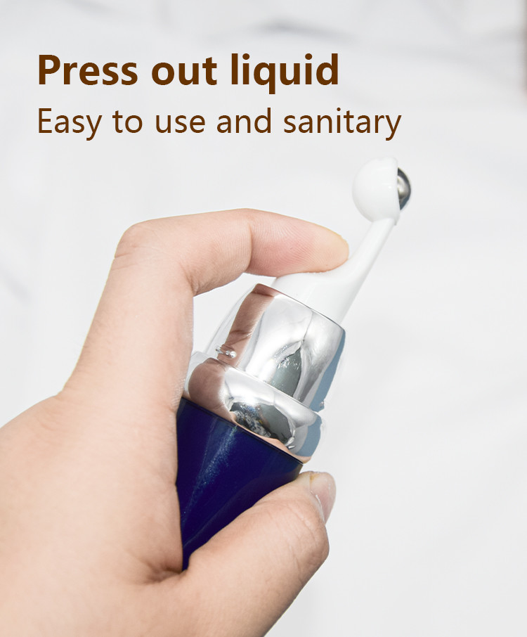 Acrylic Airless Vacuum Pump Bottle For Eye Cream Roller Ball Massage 15ml 20ml
