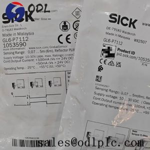 Quality Sick GL6-P7112 Mini photoelectric sensor, reflective, dual lens, 5-meter, visible red, PNP, M12 connector for sale