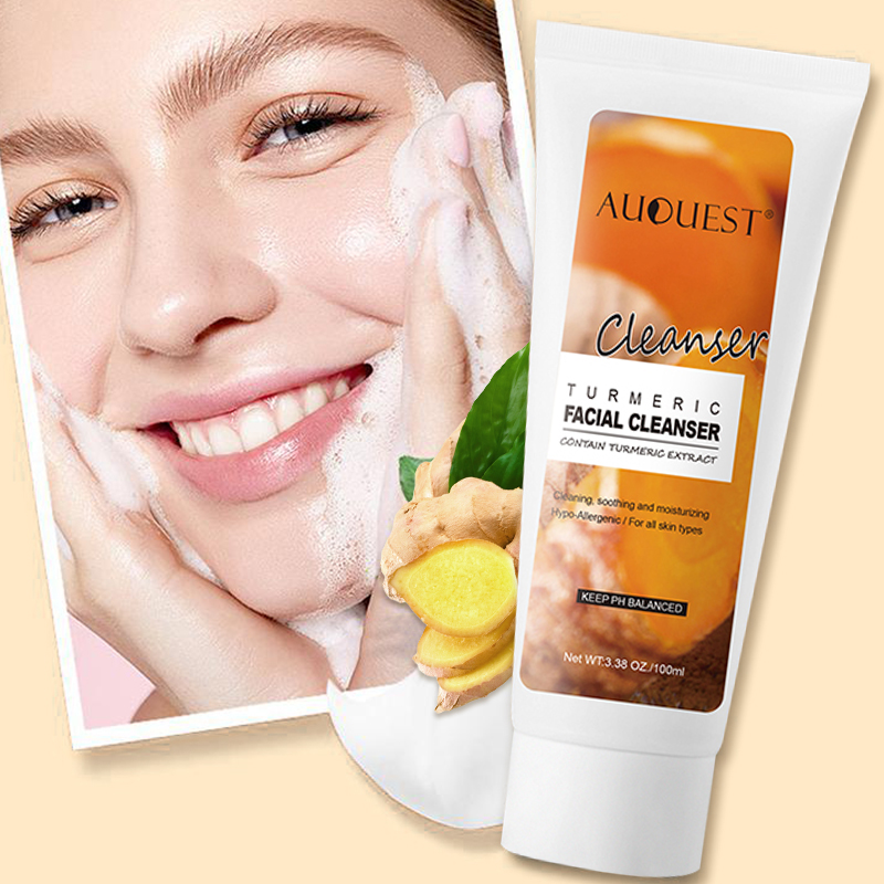 Wholesale Korean Cosmetics Face Wash Facial Cleanser 100ml Face Cleansing Turmeric Cleanser Foam Face Wash Cleanser