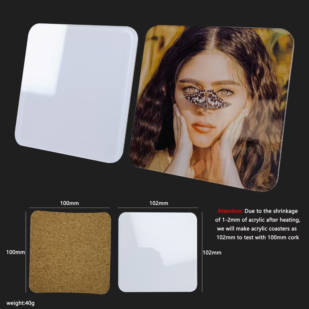 Quality Custom Made Personalized Acrylic Coasters For Sublimation Printing for sale