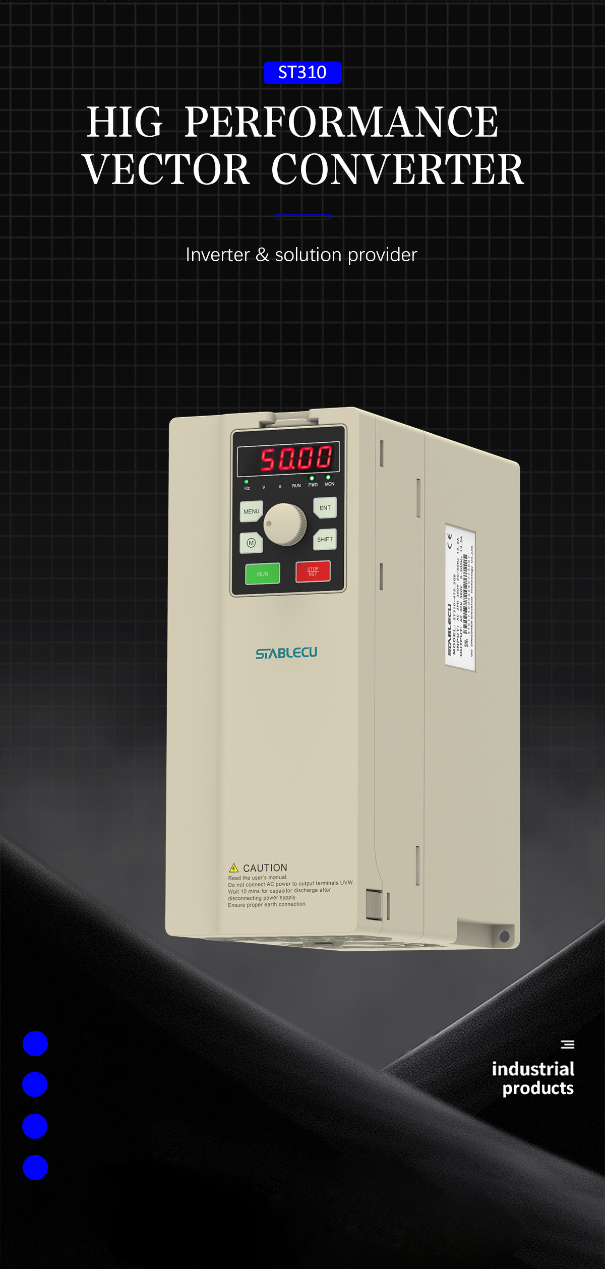 ABS + PC AC Frequency Inverter 5.5KW 55KW For Asynchronous Motor
