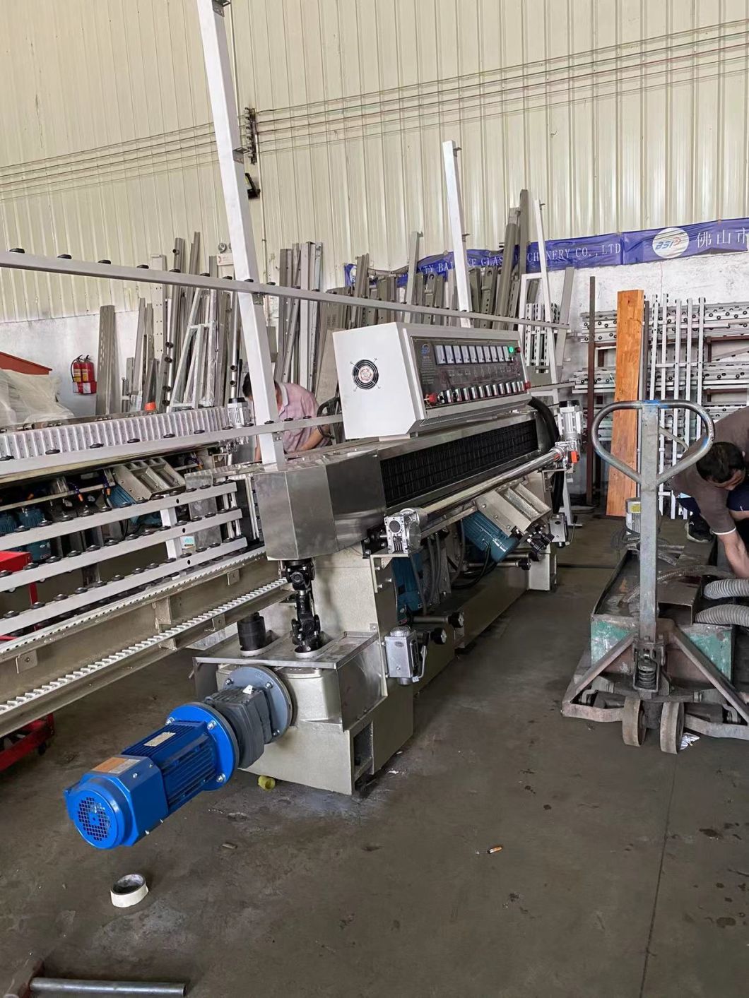 PLC Control 10 Spindle Glass Straight Line Edging Machine