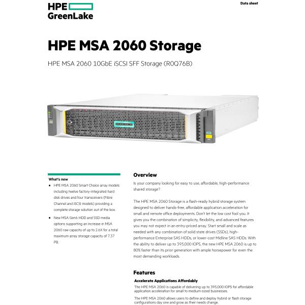 12TB SAS Dual Controller SAN Storage MSA2060 Enterprise