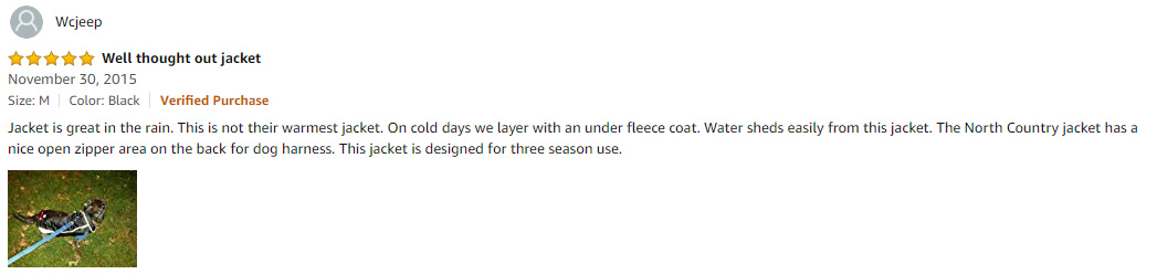 Reflective Easy on & off Harness Opening North Country Coat