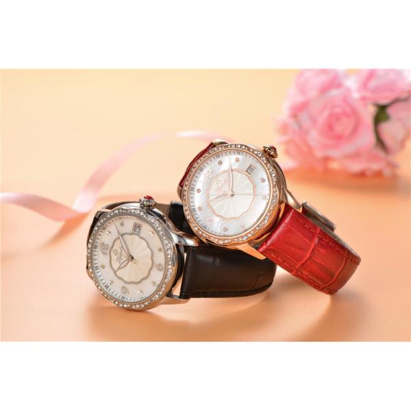 Cowhide Strap Automatic Mechanical Watch Noctilucous Luxury Diamond