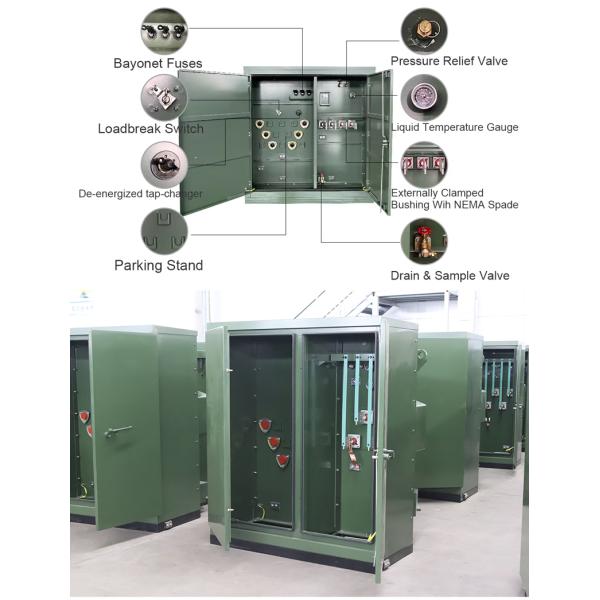 Technical diagram of pad mounted transformer