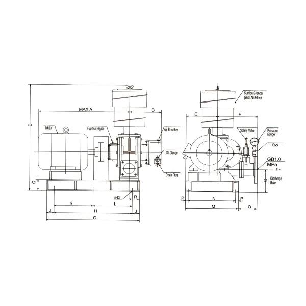 High Technology Assembly Roots Blower For Sandblasting Facility Textile Mill
