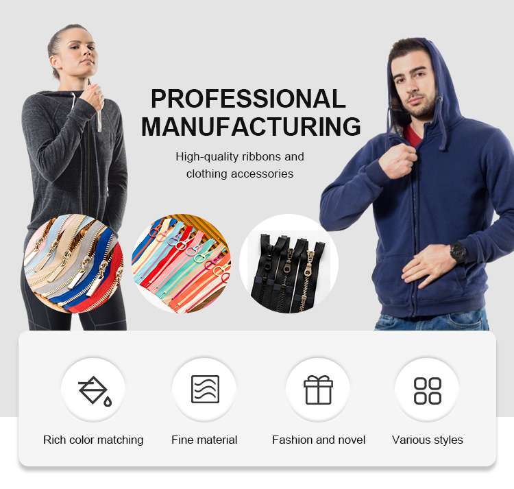 Manufacturer supply white zipper custom zip head