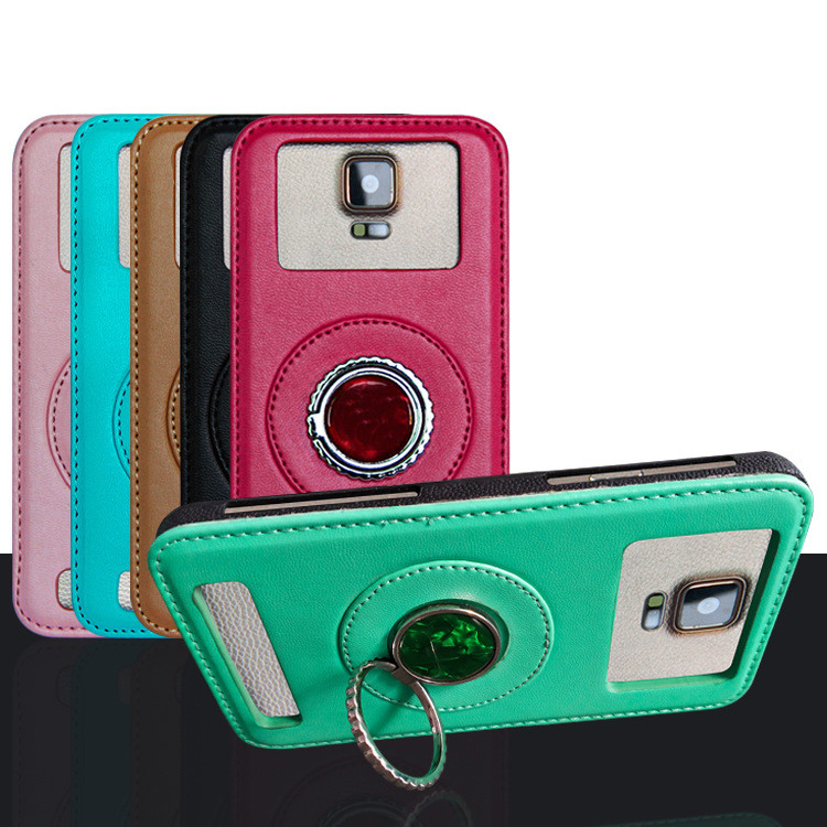 Universal Finger Grip Leather Phone Cases For Samsung Huawei Mobicel Maxfone