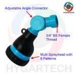 Thumb Control 8 Modes Hose Spray Wand With Swivel Head