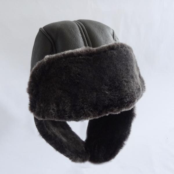 Fashion warm trapper double face sheepskin hat for men