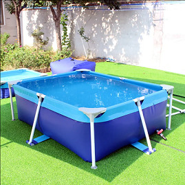 Quality Blue Inflatable Canvas Swimming Pool Rust Resistant For Backyard for sale