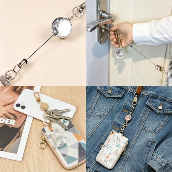 Blank Retractable Sublimation Badge Reel Keychain Personalized Photo Keychains