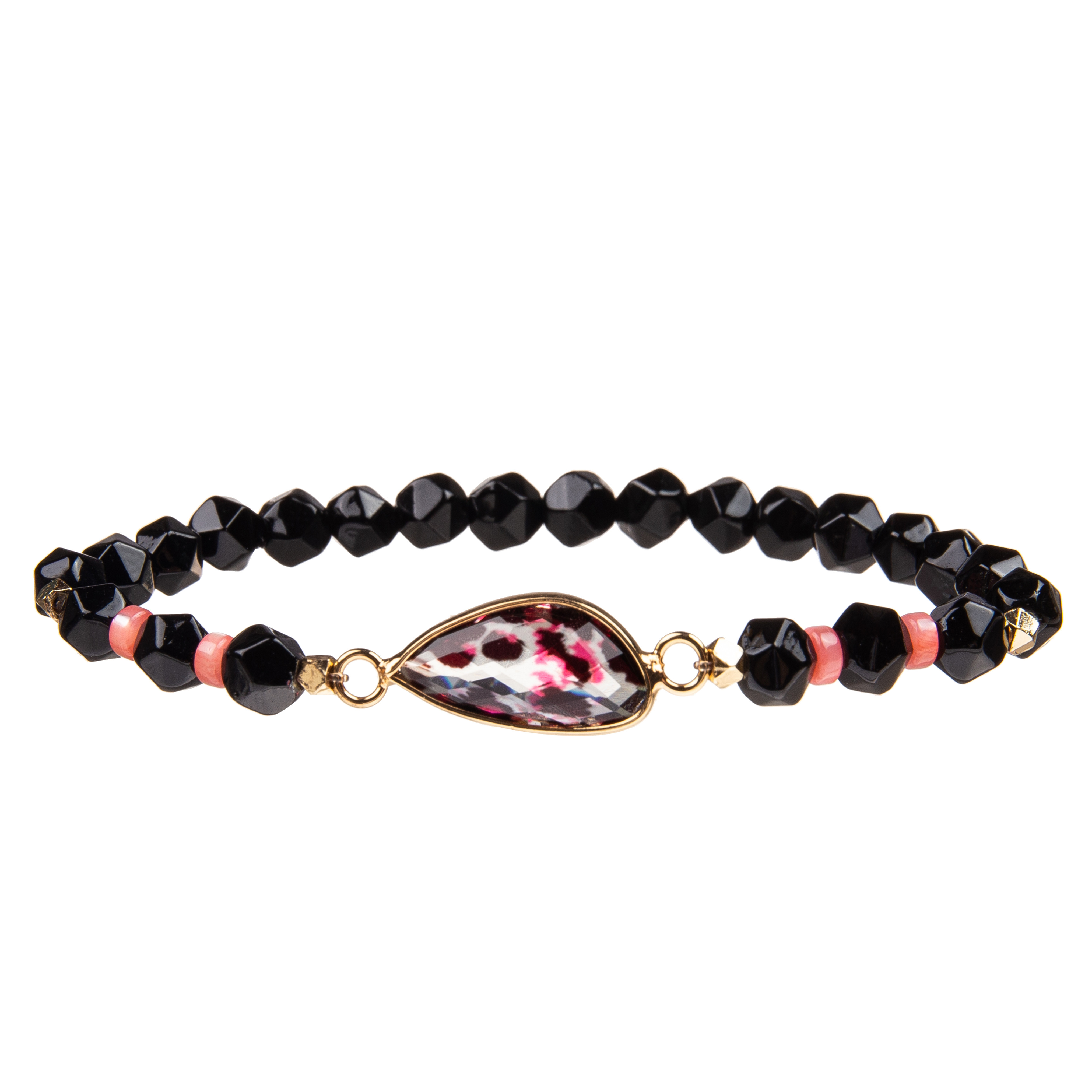Quality Handmade Gallstone Faceted Beads Bracelets With Gold Plated Irregular Crystal for sale