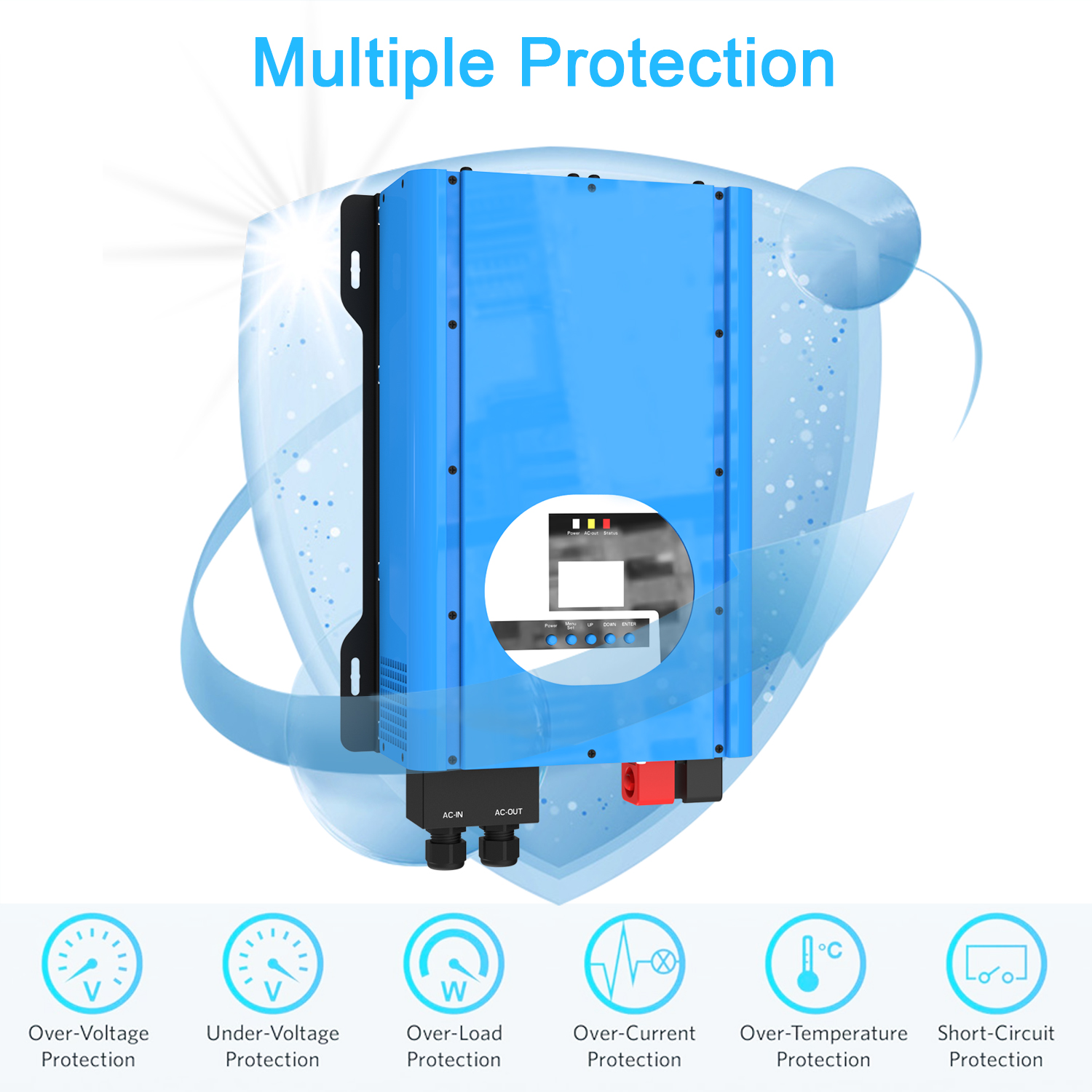 3Kw Pure Sine Wave Bidirectional Inverter For Battery Charging DC12V To AC220V