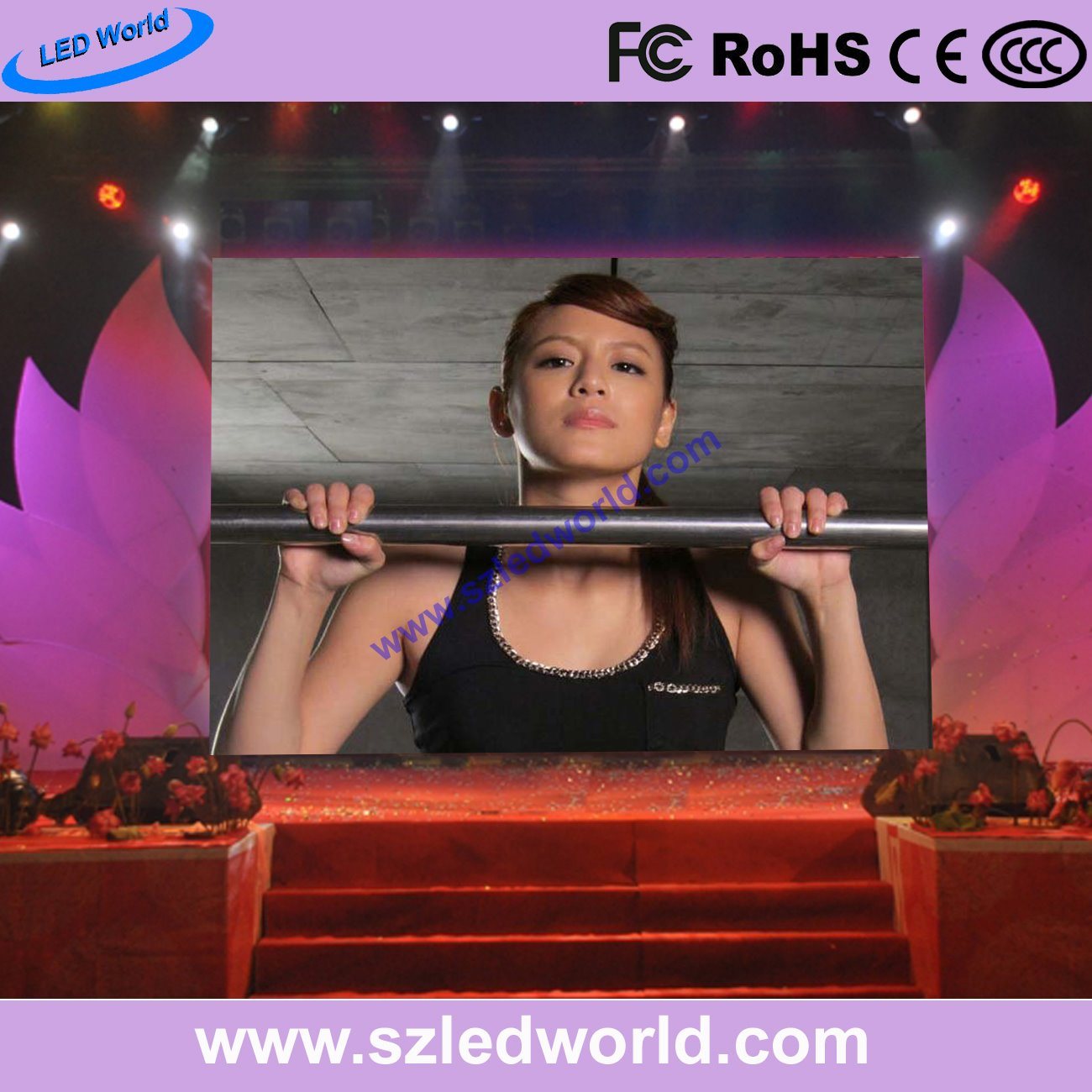 Quality 160°/140° Viewing Angle Full Color LED Display 1500cd/M2 Brightness AC 100-240V for sale