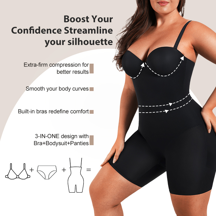 Standard Thickness Shapewear HEXIN Tummy Control Body Suit for Firm Waist Cinching