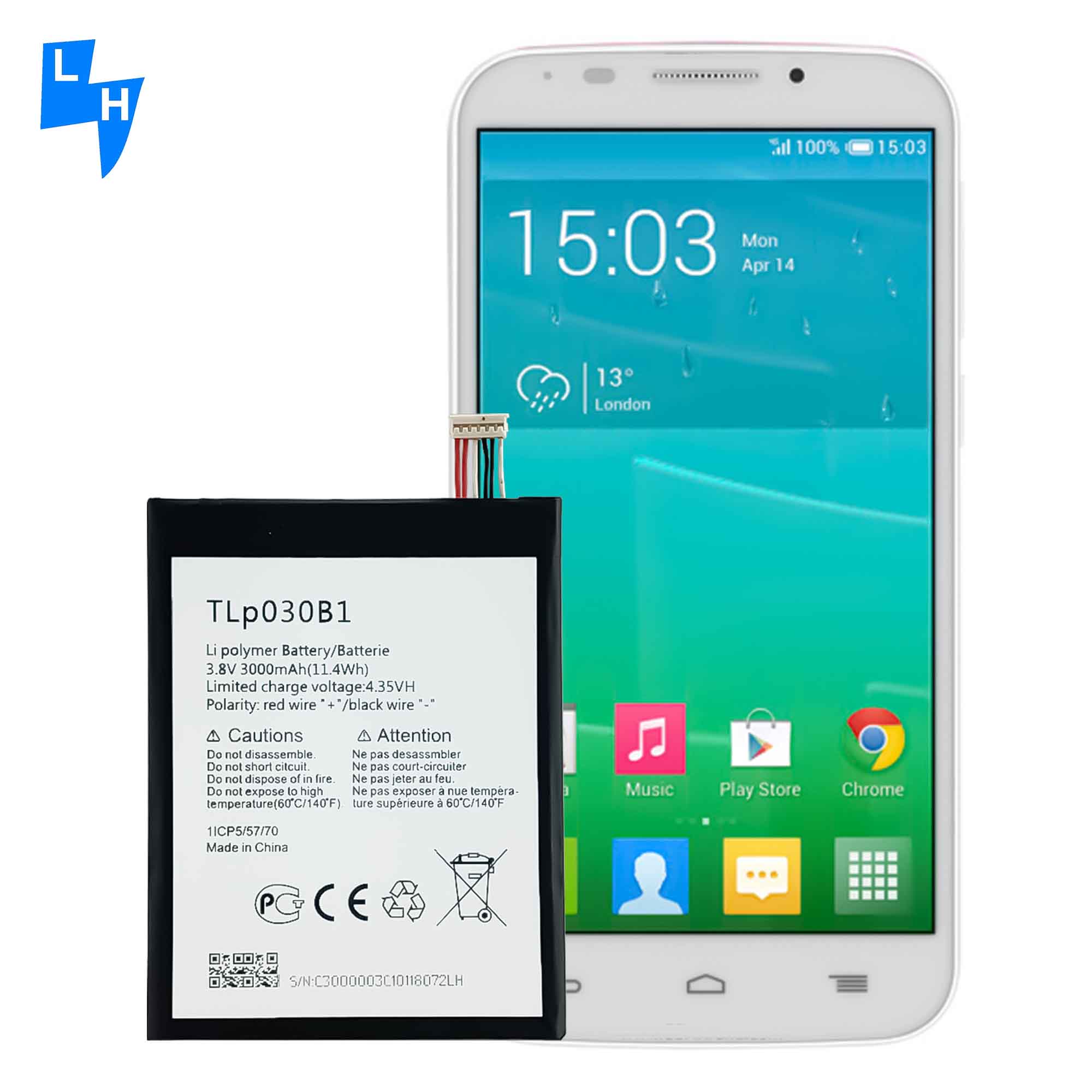 RECHARGABLE 3000mAh TLp030B1 Li-ion Battery for Alcatel OT-7045 7045Y Mobile Phone