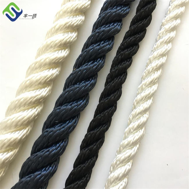 High Strength White 3 Strand Twist Nylon Rope Silk Rope For Boat