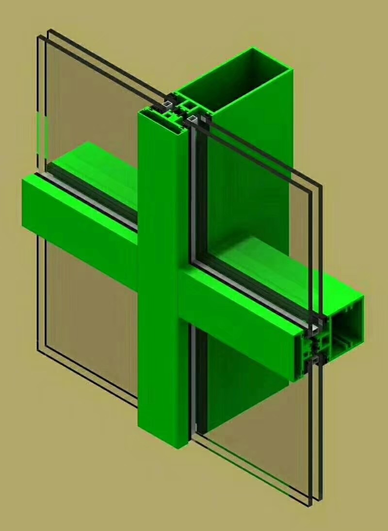 Fireproof Curtain Wall Aluminium Profile Facade Thermal Insulation