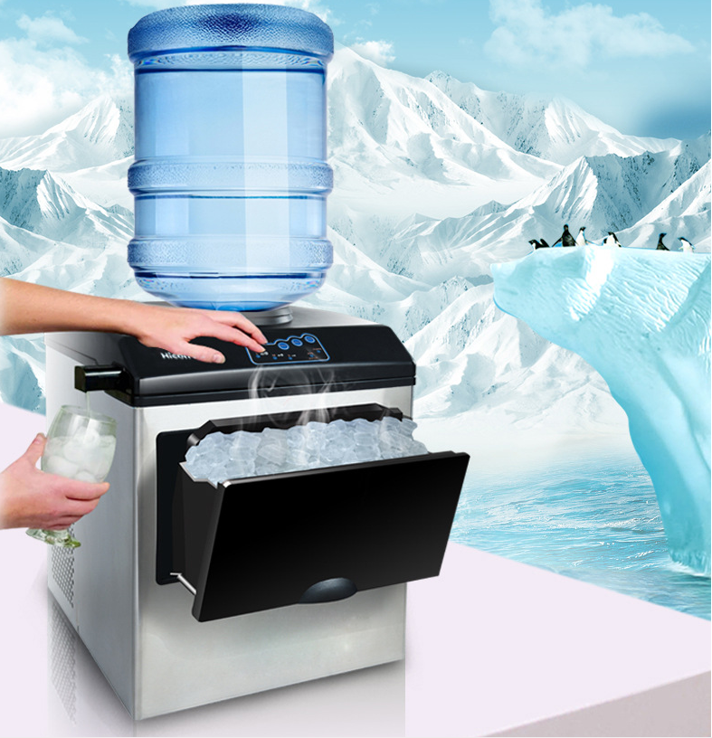 25kg Automatic Countertop Nugget Ice Maker Machine for Business Commercial Home Office NO App-Controlled and 150W Power