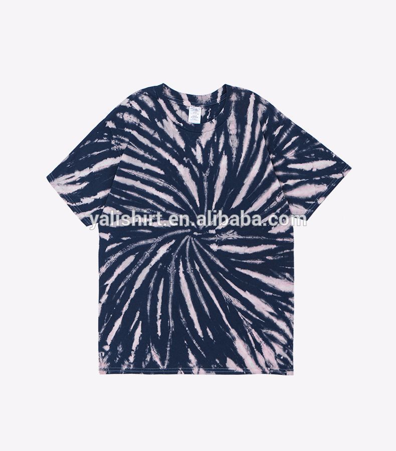 Stock wholesale high street tie dye shorts sleeves t shirts for men