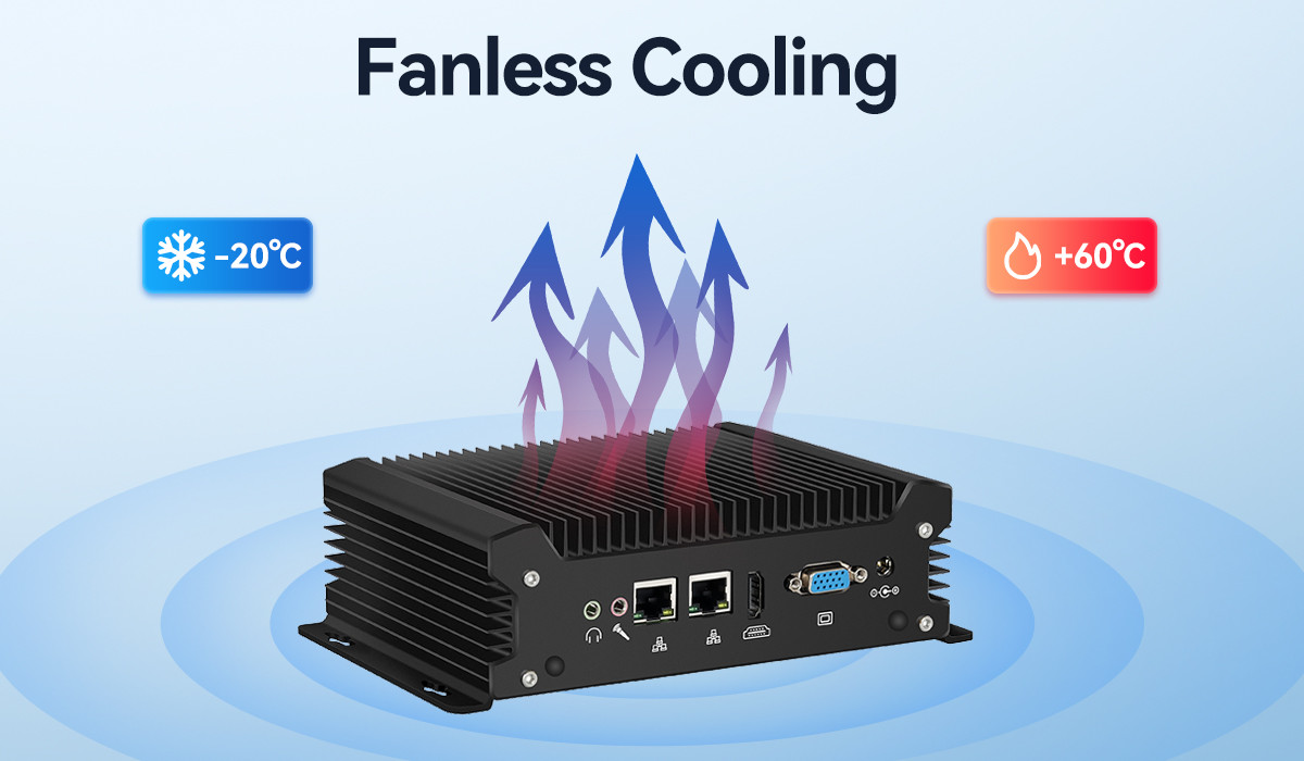 Intel Core Series Processor Industrial Fanless Computer Mini PC With Dual LAN Dual COM