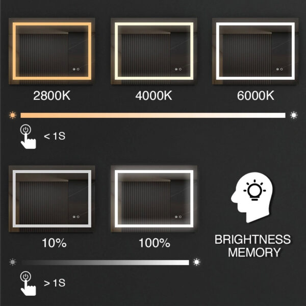 5mm Lighted Bathroom Makeup Mirror Magnifying Illuminated Bathroom Vanity Mirror Customized