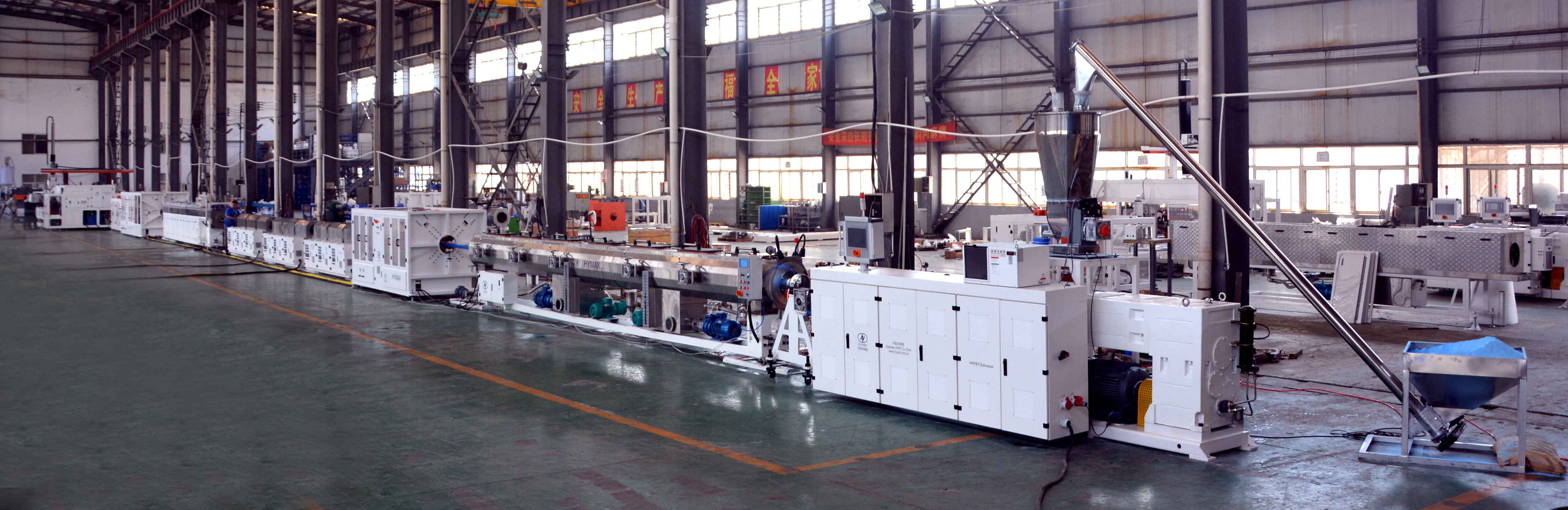 SHENZHEN HYPET High Speed PVC Pipe Making Machine , PVC-O High Filler Pipe Extrusion Production Line