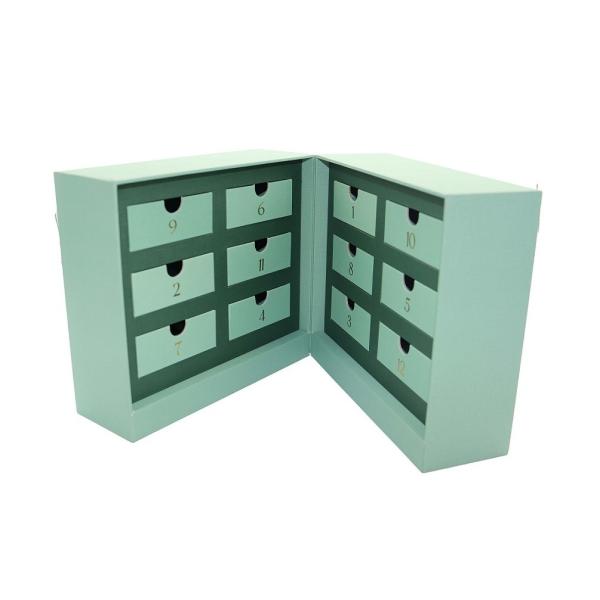 China Cardboard Rigid Gift Packaging Advent Calendar Box With 12 Drawers on sale