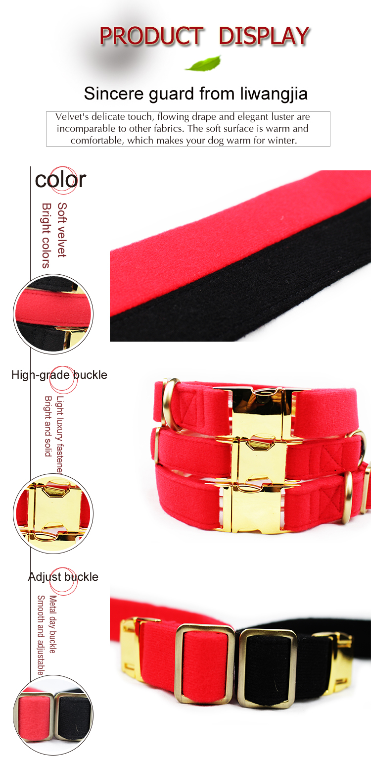 Custom Nylon Dog Leash / Printed Logo Luxury Padded Decorative Velvet Dog Leash