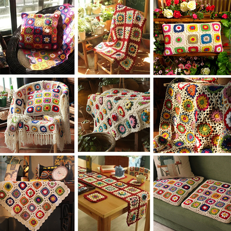 Y-F Earthy Cute Boho Color Crochet Floral Doilies Coasters Cup Drink Coasters Dinning Coffee Table Decor 2025