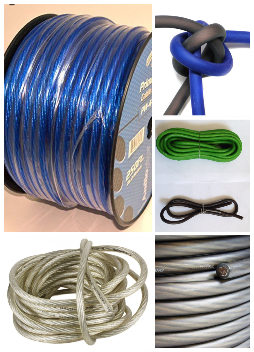 0 Gague Wire Car Audio Battery Cable with Speaker in Any Color Made
