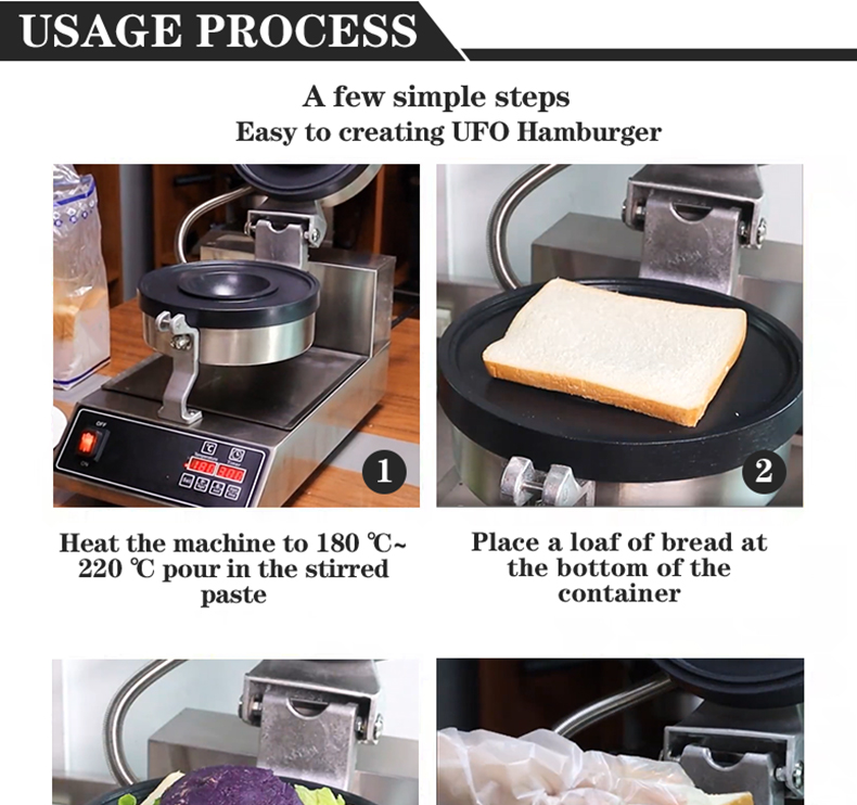Stainess Steel Snack Making Machine for Customize Ufo Burger Ice Cream and Sandwiches