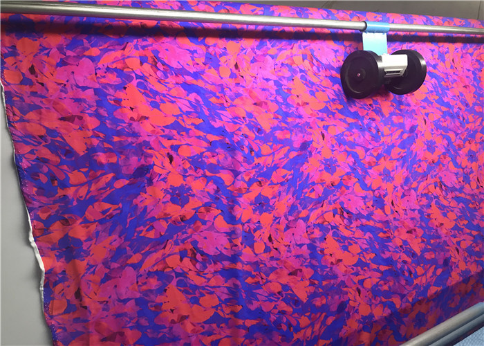 Wet Print Polyester Screen Fabric , Solid Dyed Custom Printed Polyester Fabric