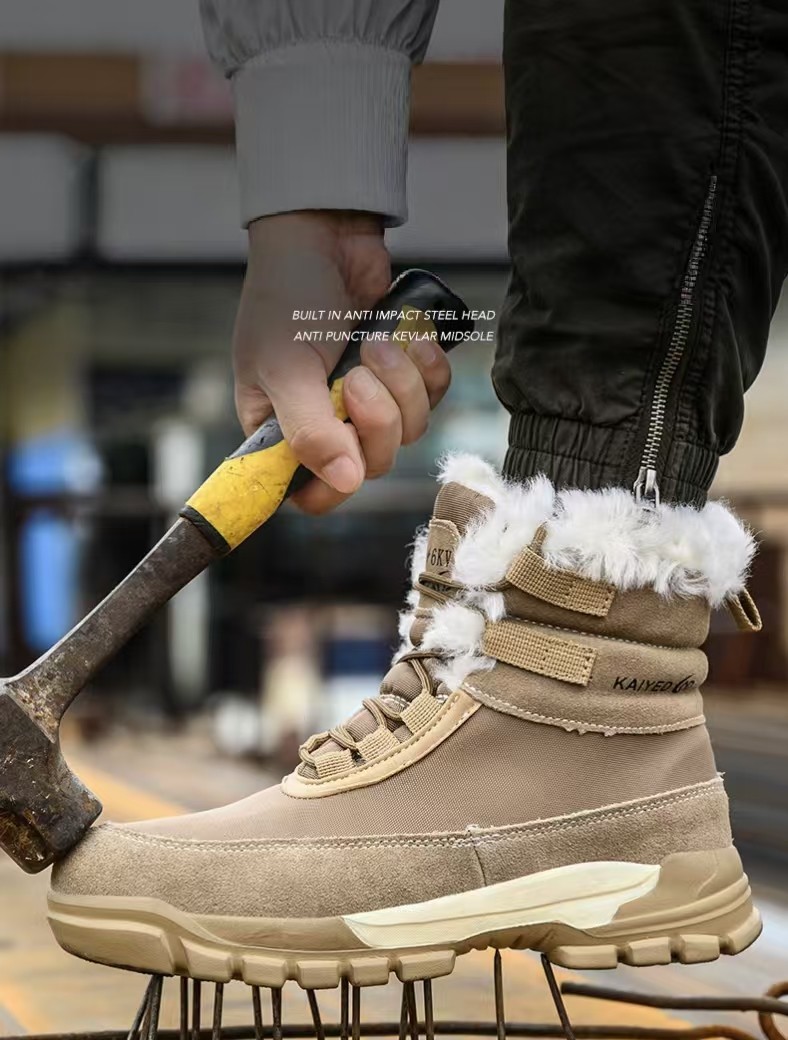 Mid-Cut Suede Leather Wool Lined Insulated 6KV Safety Work Boots
