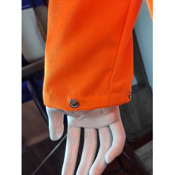 100% Polyester 280GSM Orange Jacket with Reflective Strips and Detachable Hood and Without Pocket