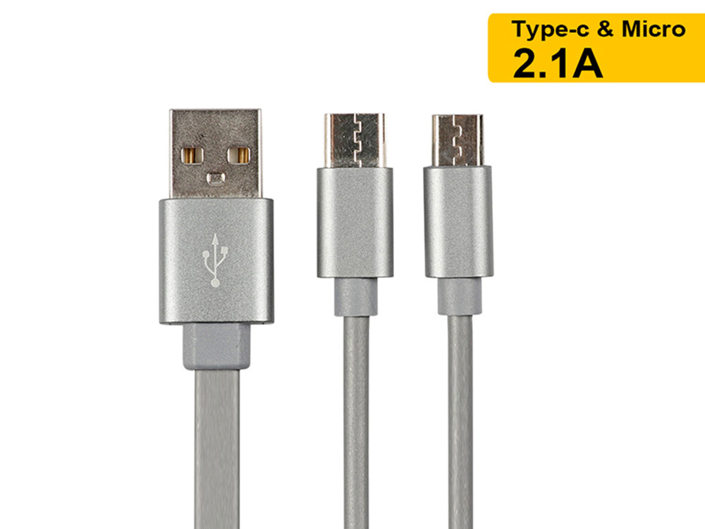 Safe Charging USB Extension Cable TPE 2 In 1 Usb Cord For Smartphone Portable