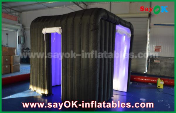 Buy Advertising Booth Displays Black Two Doors Customize Inflatable Event Photo Booth With Rgb Led Lighting at wholesale prices
