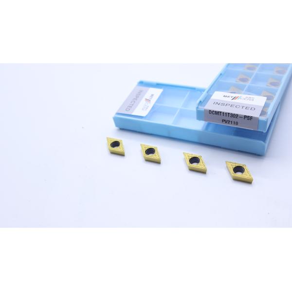 Indexable Cermet Turning Insert ,PVD Coated Internal Turning Insert, Finishing Chipbreaker DCMT11T302, Golden Color