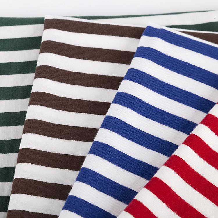 Easy To Care For And Breathable And Hygroscopic Striped Knit Fabric For Casual Wear